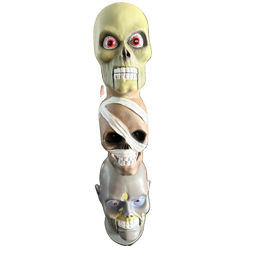 Gemmy Skull Trio singers "Shout" AS IS Halloween animated prop decor Works